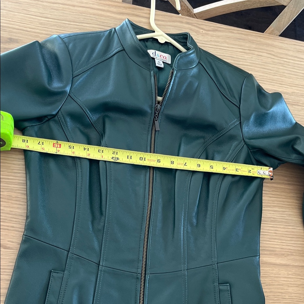 D&Co Dark Green Leather Jacket - Picture 7 of 7